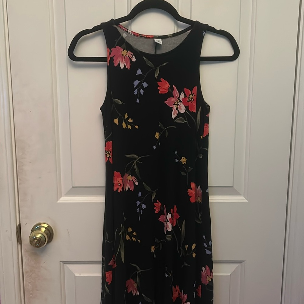 Floral Black Sleeveless Sundress
